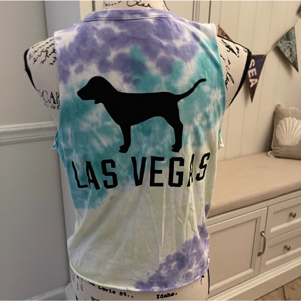 Victoria’s Secret pink RARE tie dye Las Vegas crop top t shirt medium